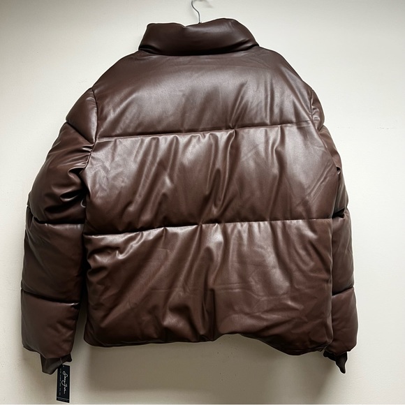 Sean John - Faux-Leather Puffer Jacket - Brown - Men’s Size XL - New - Picture 4 of 7